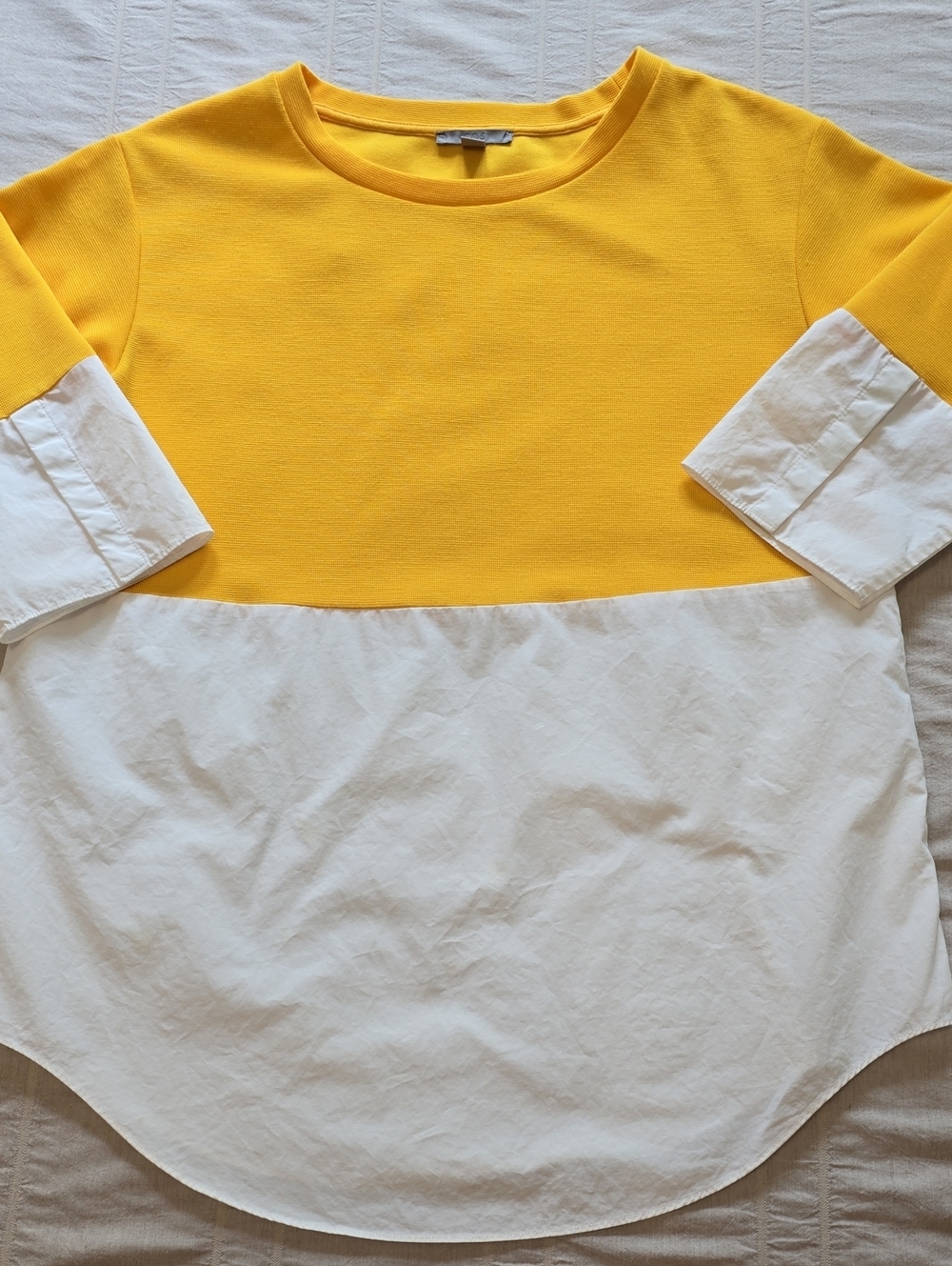 COS Mixed-Media Color-Block Top Women's Size XS (WITH FLAW)